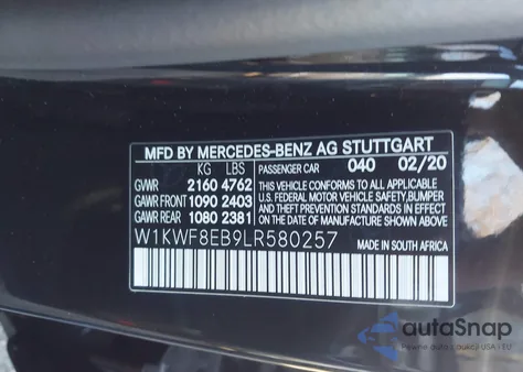 2020 Mercedes-Benz C 300 4Matic from USA, damaged, VIN W1KWF8EB9LR580257